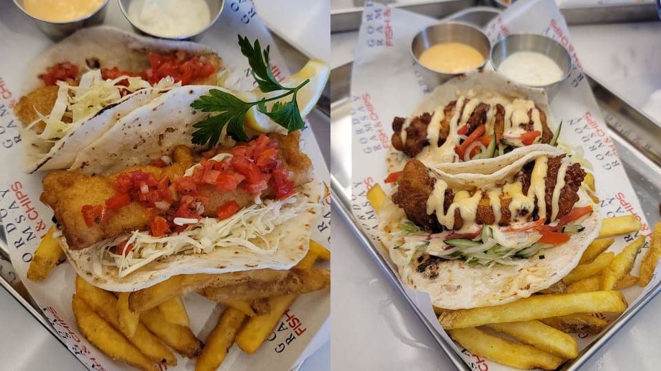 Gordon Ramsay Fish & Chips - fishwich and chickenwich
